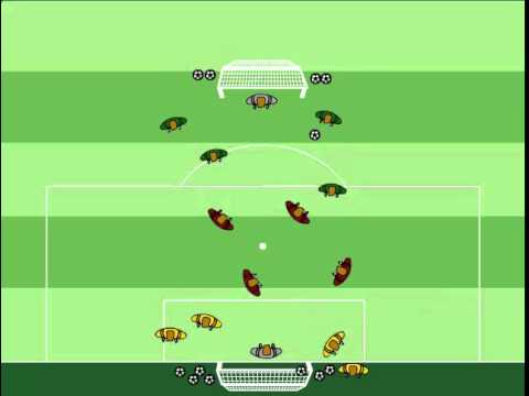 Spielform: 4 gegen 4 mit 3 Teams