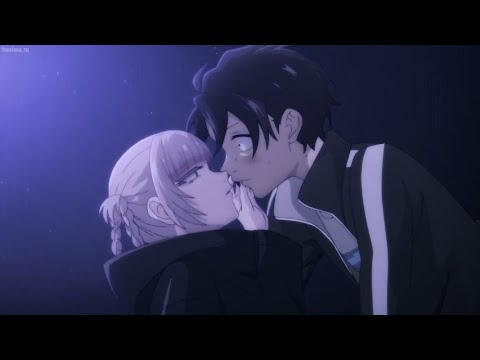 Kou accidentally pushes Nazuna on his bed and she teases a kiss ~ Call of the Night ep12