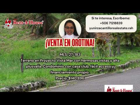 Venta Orotina Lote en Proyecto Vista Mar con Financiamiento Propio