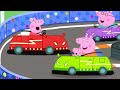 Peppa Pig Drives NEW Bumper Cars Peppa George Electric Toy Car Race Tales FullEpisodes Cartoon