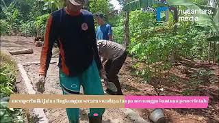 Semangat Gotong Royong Warga Pandeglang Perbaiki Jalan Rusak Secara Swadaya