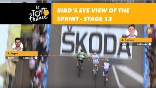 Bird&#39;s eye view of the sprint - Stage 13 - Tour de France 2018