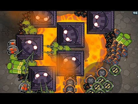 Bloons Monkey City - Contested Territory on Volcano Keyhole - Reaching 100 on BMC