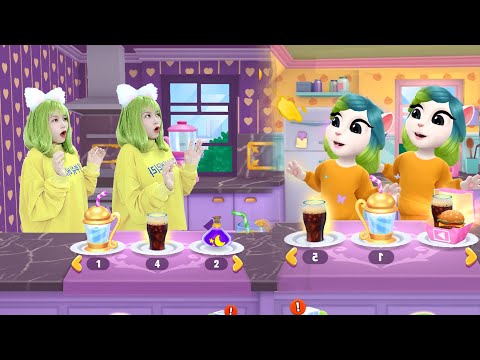 Imitate Angela to Eat and Be Turned into a Cat - My Talking Angela 2 Real Life