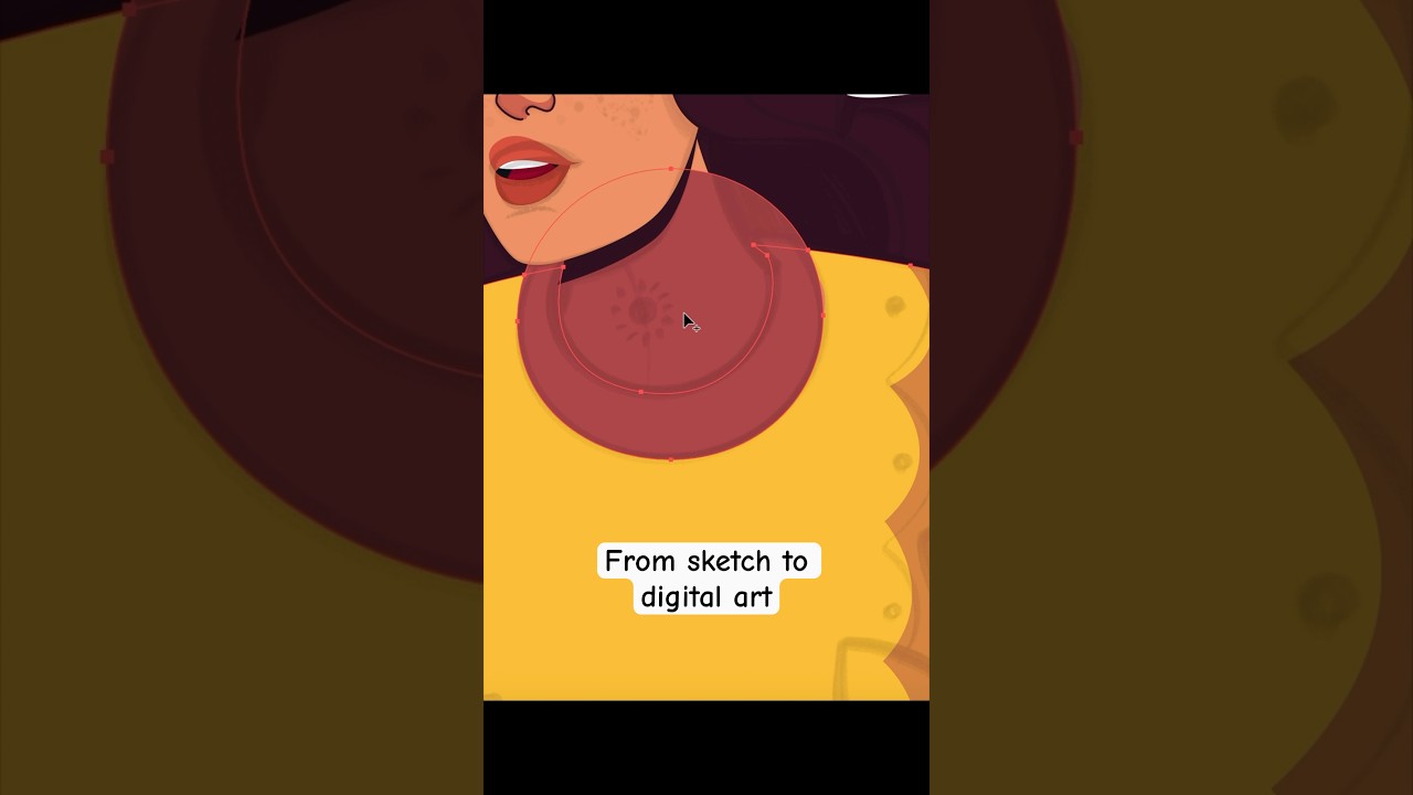 Transforming my old sketch into a digital vector illustration! #adobeillustrator #illustration