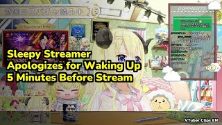 Sleepy Streamer Apologizes for Waking Up 5 Minutes Before Stream | Tsunomaki Watame