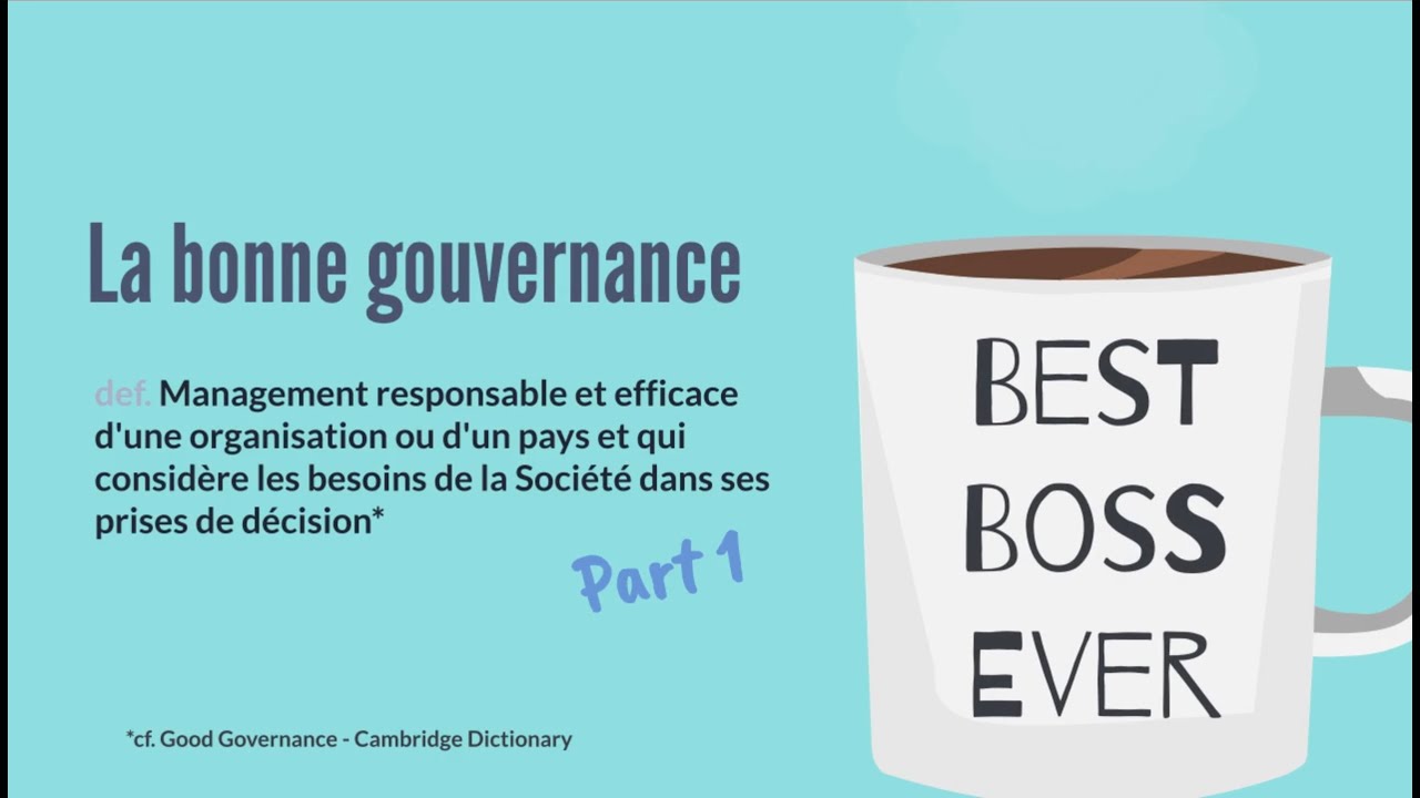 Qu'est-ce que la bonne gouvernance et quel est son intérêt? 🎯🔎 PART 1