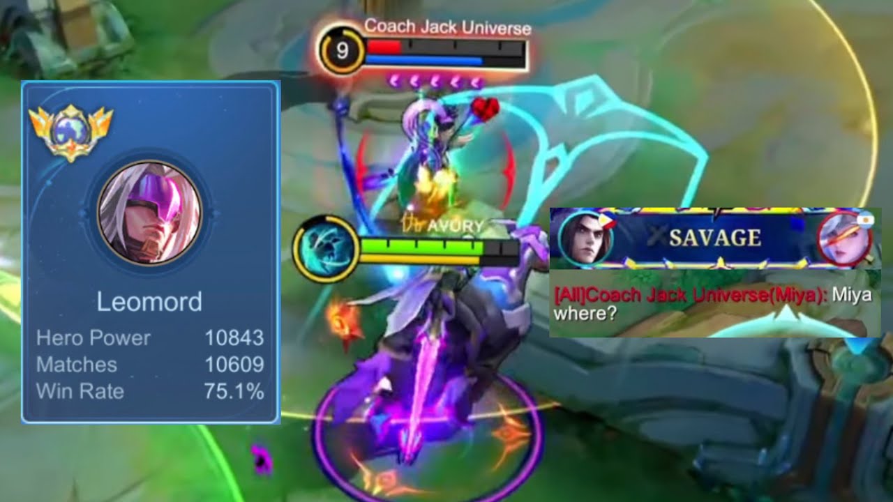 MIYA WHERE?? INSANE LEOMORD DAMAGE BUILD! SAVAGE! TOP GLOBAL LEOMORD - Avory | MLBB