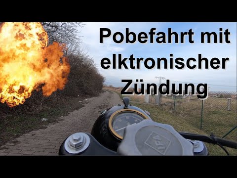 MZ BK 350 Die erste Probefahrt mit der elektronischen Zündung
