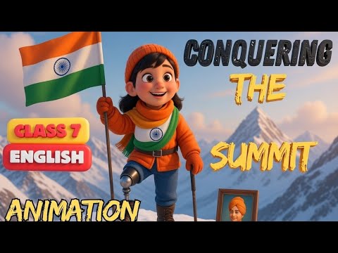 Conquering The Summit | Class 7 English | Animated Explanation hindi| NCERT CBSE | Poorvi Book