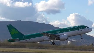 Aer Lingus A320 Departs Belfast BHD 2/4/22 #aerlingus #subscribe #takeoff #aviation #belfast #video