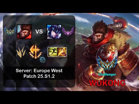 Wukong Jungle vs Sejuani - EUW Challenger - Patch 25.S1.2