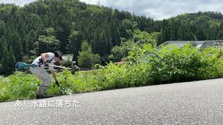 元田んぼの草刈り開始！電動草刈機でいけるのか？　〜飛騨市をスローシティ へ！Vol.1 アグリツーリズムへの道
