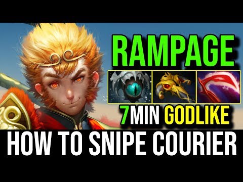 7Min GodLike [Monkey King] How to Snipe Courier At 0 Minute EPIC PLAYS 30Kills With RAMPAGE DotA 2