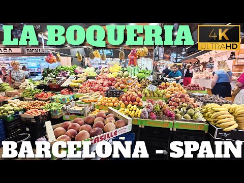 MERCAT DE LA BOQUERIA - EXPLORING SPAIN'S BEST FOOD MARKET- BARCELONA - 4K - 2025