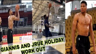Bucks Giannis Antetokounmpo and Jrue Holiday Work Out | Milwaukee Bucks Practice Update