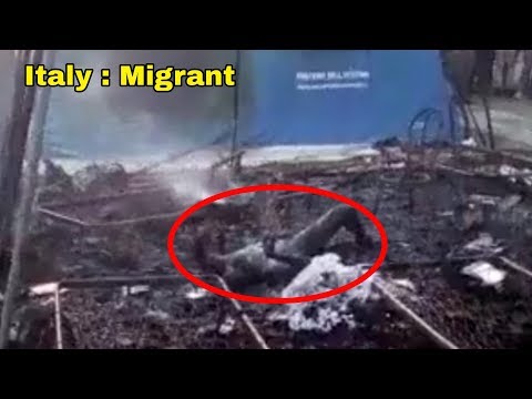 Italy : tent city of San Ferdinando: in the stake a migrant died