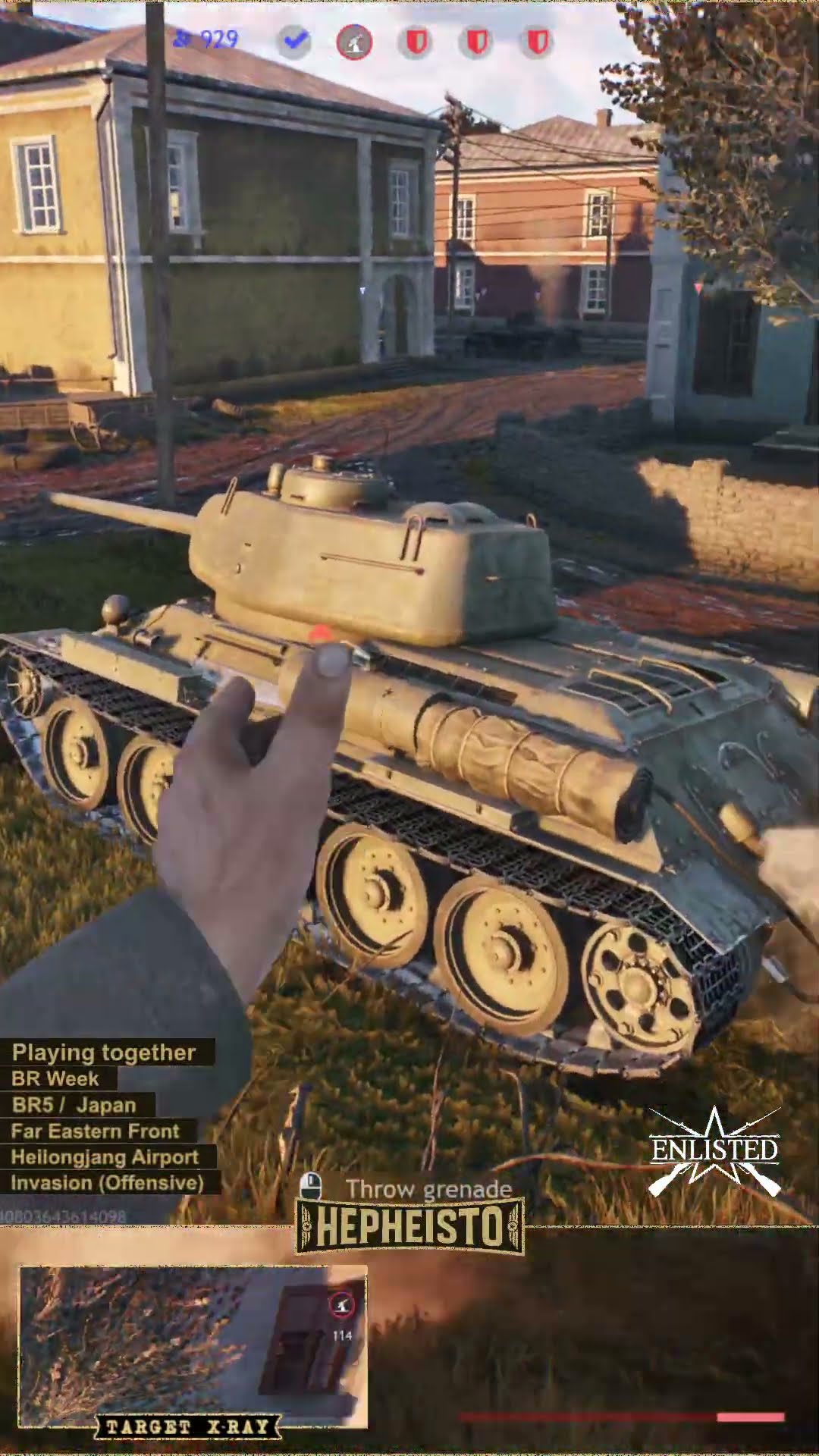 Paratrooper eliminates Tank T-34-85 (D-5T) with Explosion Pack
