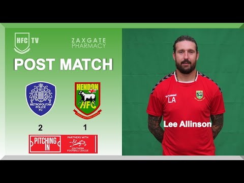 Lee Allinson post match v MET POLICE - 2 January 2023