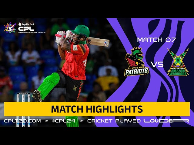 Highlights | St Kitts and Nevis Patriots vs. Guyana Amazon Warriors | CPL 2024