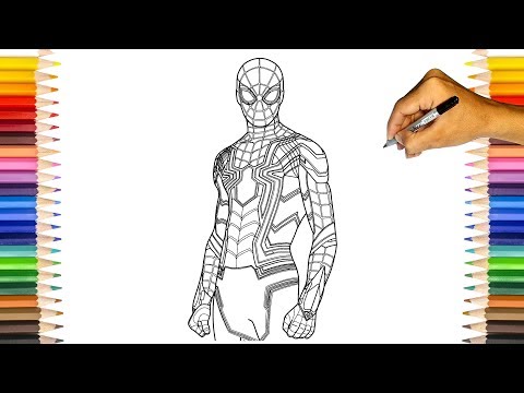 IRON SPIDER Coloring Pages | Spider-Man Iron Suit From Iron-Man Coloring Book