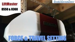 Setting Travel Limits & Force on LiftMaster 8550/8360