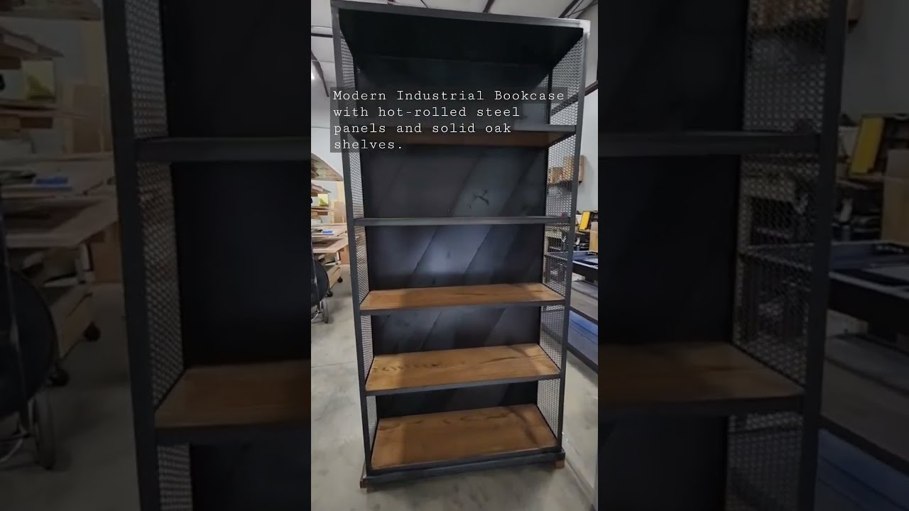 Steel bookcase for Modern Industrial decor.  #Bookcase #industrialfurniture