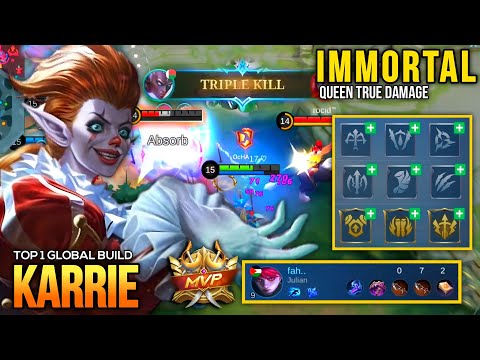 HARD GAME BANGET KETEMU PLAYER INI😫| KARRIE BEST BUILD 2022 | EMBLEM KARRIE TOP 1 GLOBAL BUILD 2022