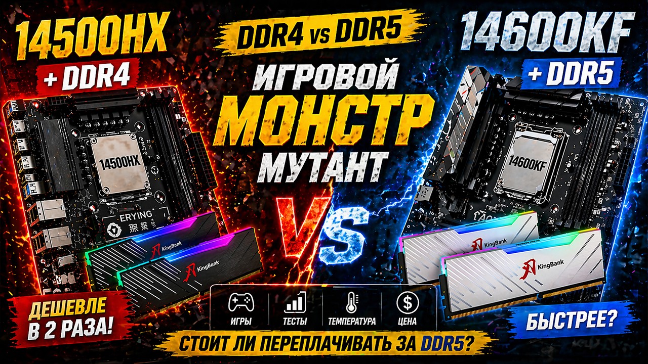 🔥Core i5 14500HX = 14600K?!🔥 ШОК-ТЕСТ МУТАНТА ERYING С DDR4
