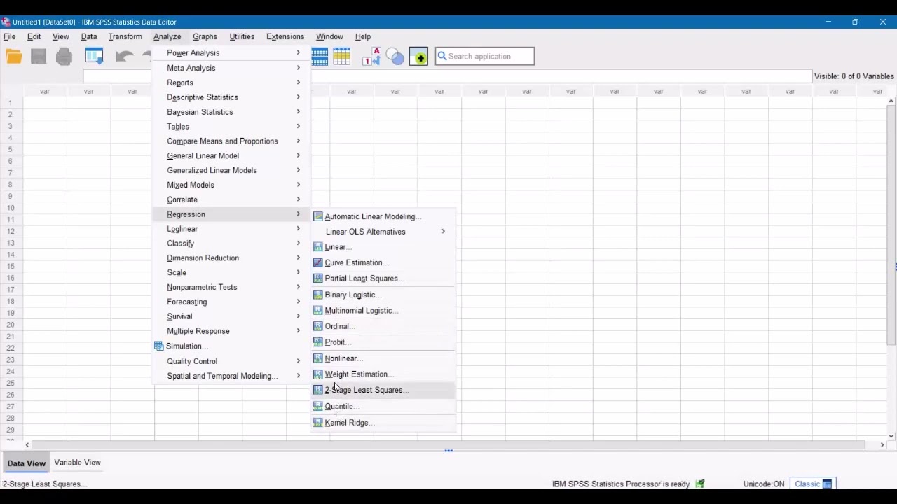 Brief Introduction to IBM SPSS Statistics Menu Layout