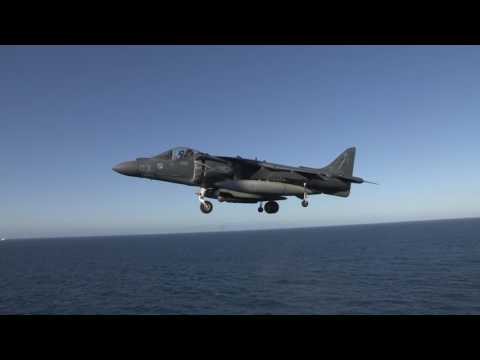 Harrier performs Reverse Landing
