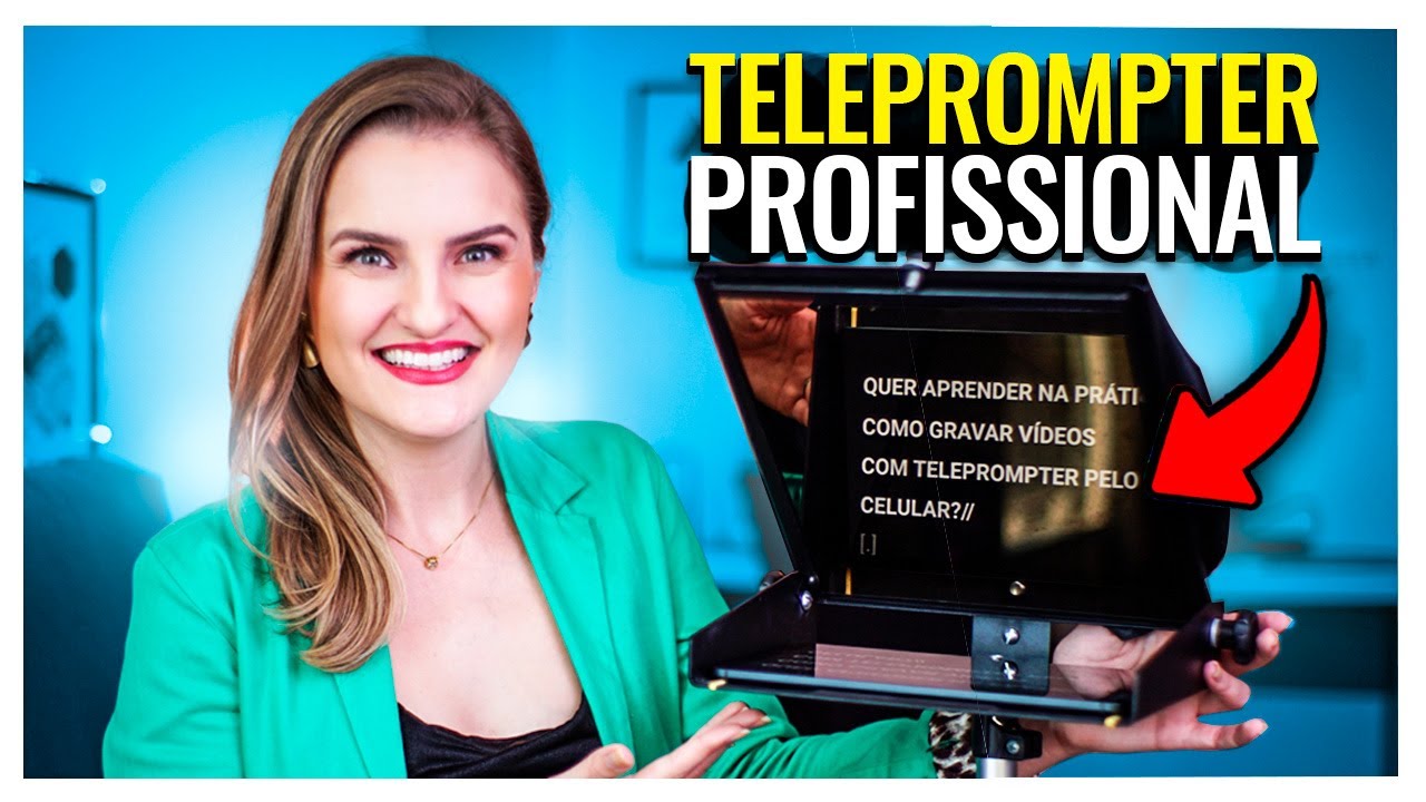 MELHOR TELEPROMPTER PORTÁTIL para CELULAR E CÂMERA 2023 | Como Gravar Vídeos com Texto na Tela