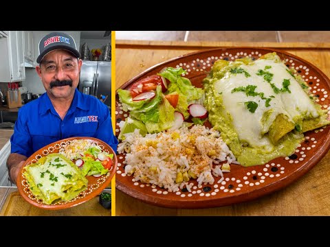 How to Make Enchiladas Suizas like the best Mexican Restaurants (Cheesy Chicken Enchiladas Recipe)