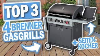 Die besten 4 BRENNER GASGRILLS + SEITENBRENNER | Top 3 Gasgrills mit 4 Brennern und Seitenkocher