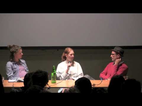 Susan Cianciolo and Aaron Rose in discussion at 356 Mission