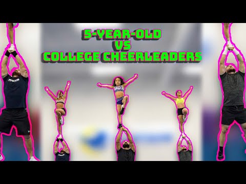 Navarro College Cheerleaders vs 5-Year-Old Cheerleader!