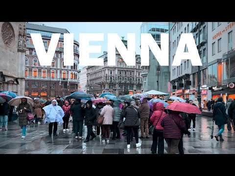 Caminhada pela chuva em Viena em 4K HDR