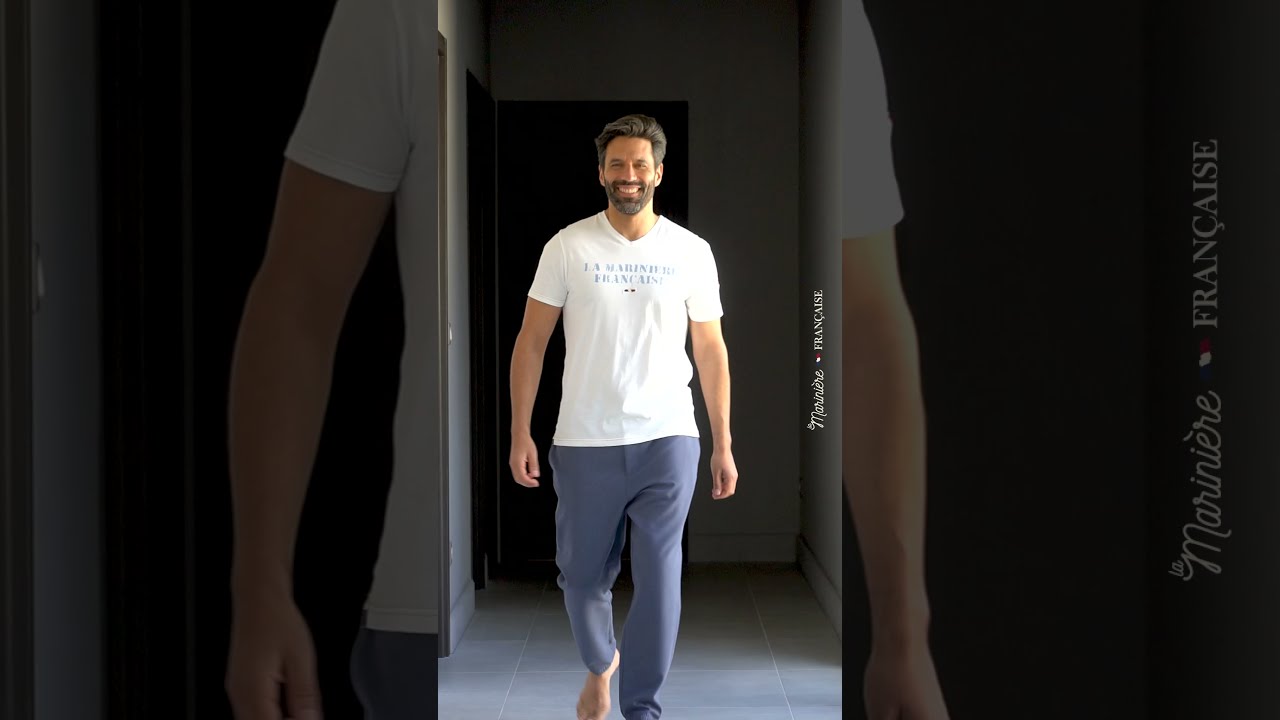 Tee-Shirt blanc col v Homme | FABRICE BLANC | La Marinière Française