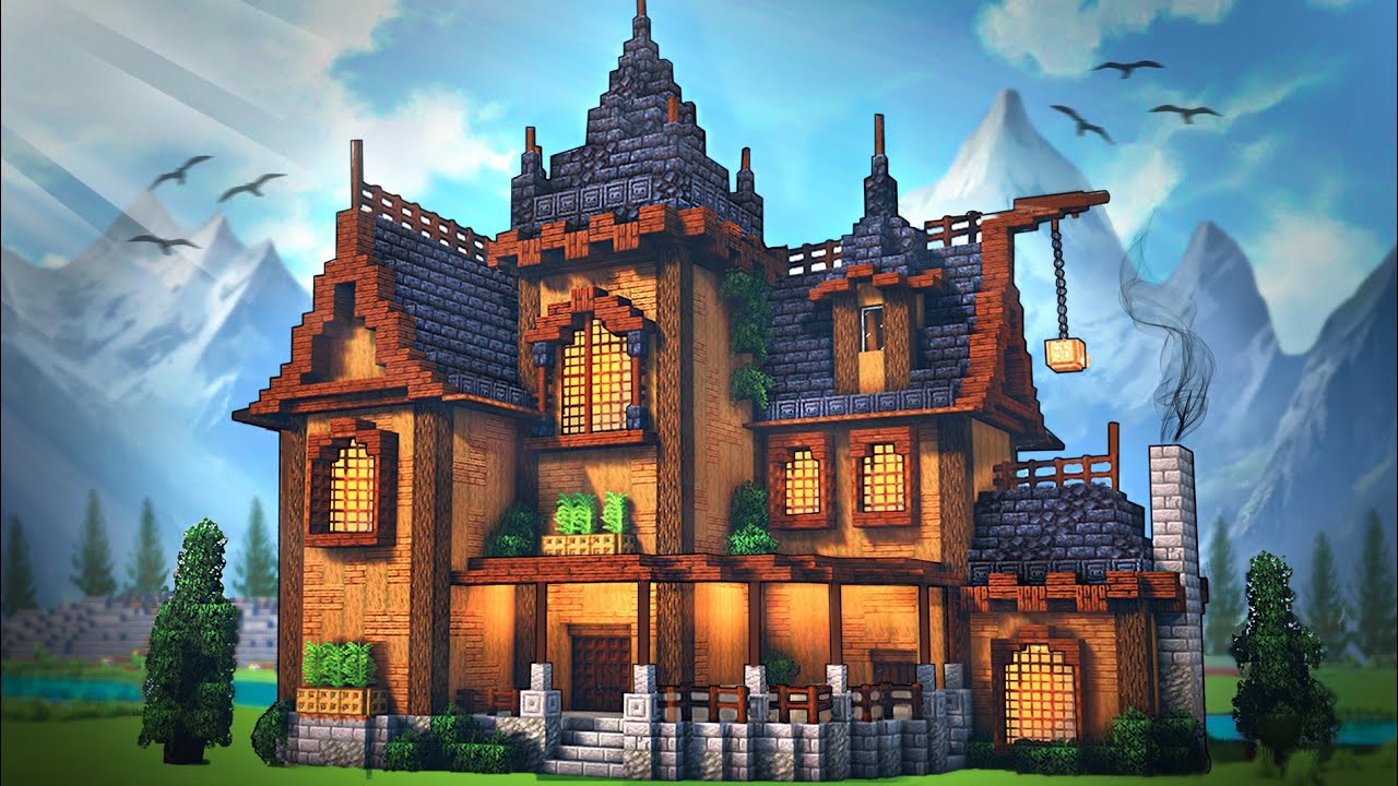 Minecraft: How To Build A Dark Wooden Mansion | Tutorial - Minecraft ...
