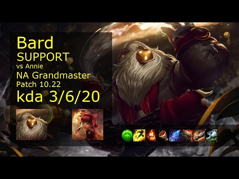 Bard Support vs Annie - NA Grandmaster 3/6/20 Patch 10.22 Gameplay