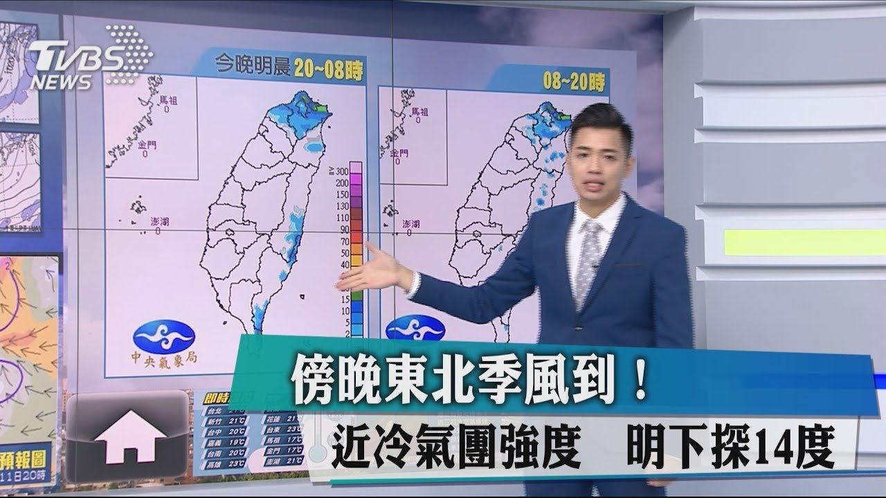 傍晚東北季風到！近冷氣團強度　明下探14度