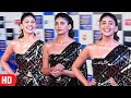 Sanjana Sanghi SIZZLES In Black Shiny Deep Neck Outfit At Zee Cine Awards 2023