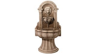 Reconstituded Granite Lion Wall Basin Fountain