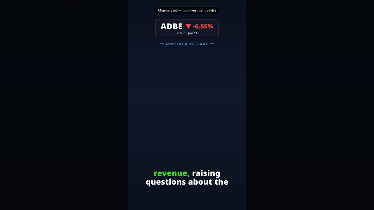 Why Is Adobe Stock Sinking Today? ADBE -6.55% (Jun 14) — AI Strategy Backfires