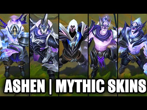 All Ashen Knight Mythic Skins Spotlight Mordekaiser Pyke Sylas Pantheon Shen (League of Legends)