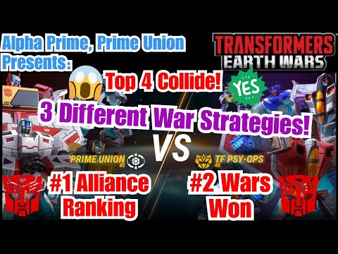 Prime Union VS TF Psy Ops. Top 4, 3 different Cybertron War Strategies! Transformers: Earth Wars