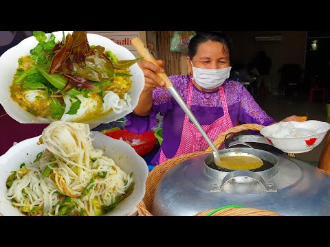 Most Popular Street Food In Cambodia - Cambodian Rice Noodle With Fish Gravy
