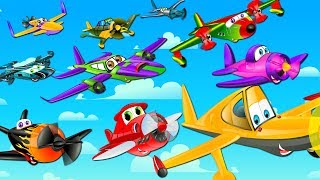 Ten Little Aeroplanes | Counting Song | Nursery Rhymes | Kids Songs