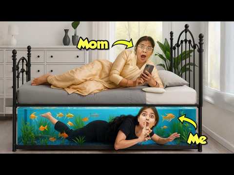 I built a SECRET Aquarium Under my Mom’s Bed!🤫