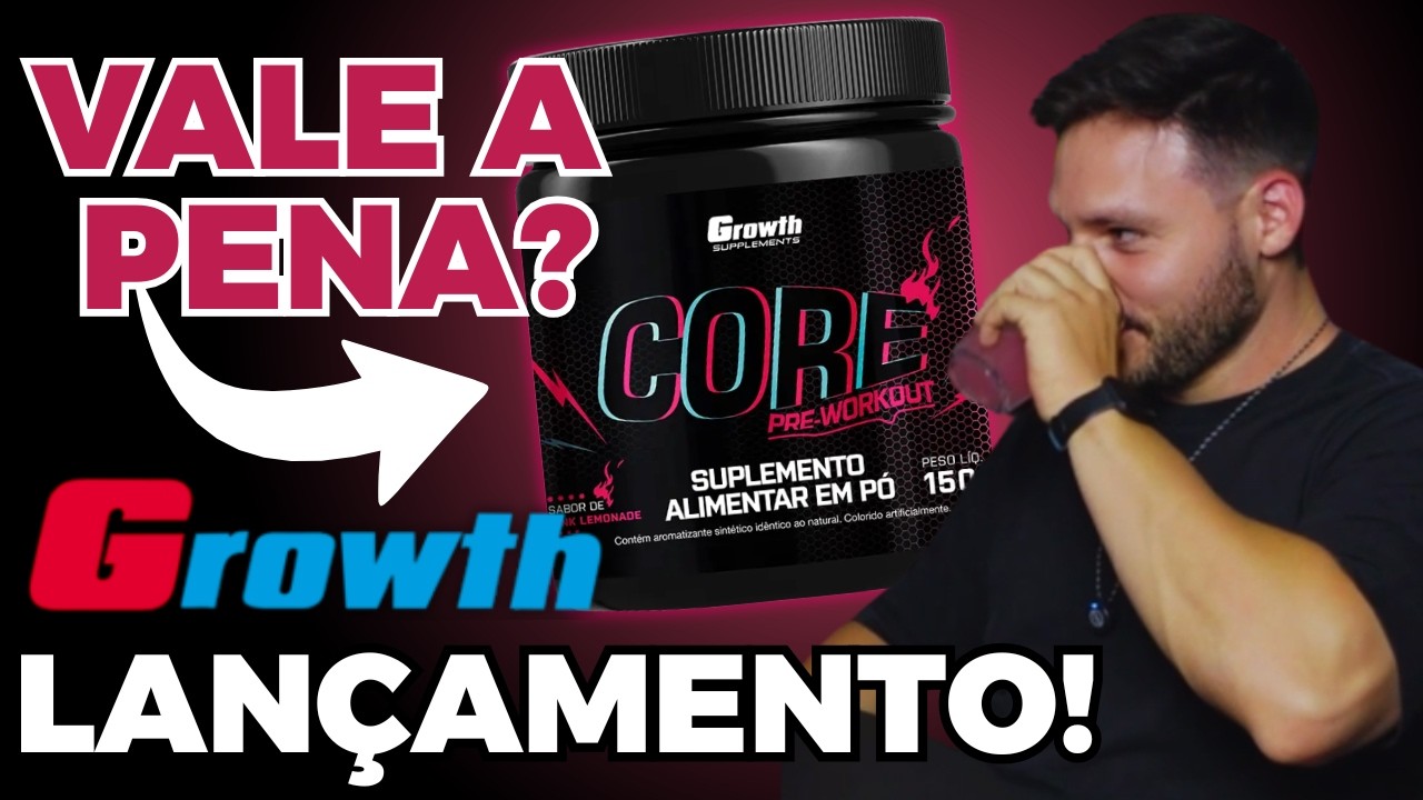 Miniatura da avaliação em vídeo de Pré Treino Core 150g Growth Supplements Pink Lemonade